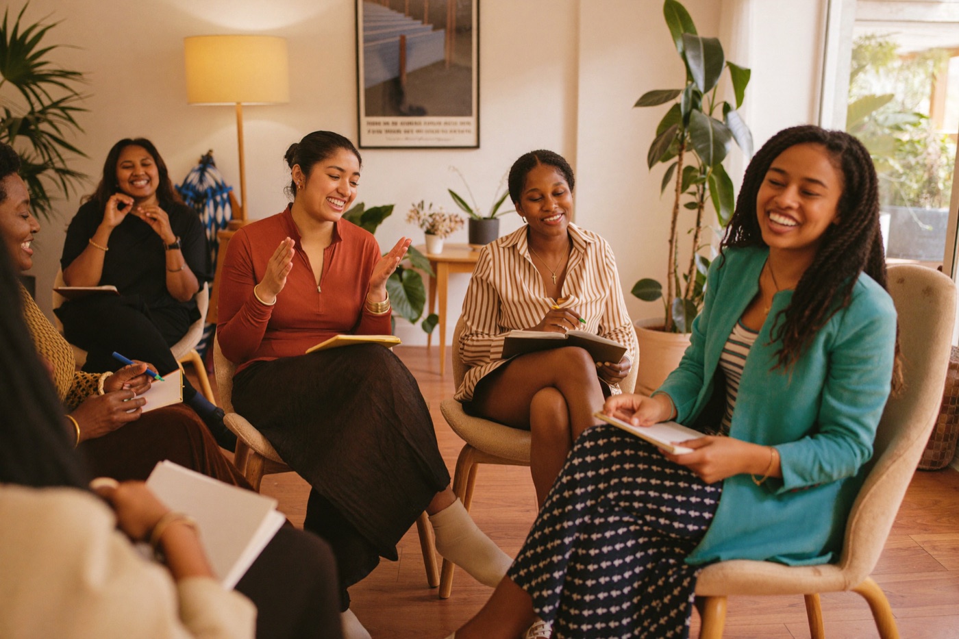 Diverse South African women sharing in an EmpowerHER workshop circle